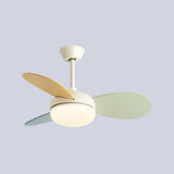 Multicolor Wooden Blades Modern LED Ceiling Fan Light Image - 17