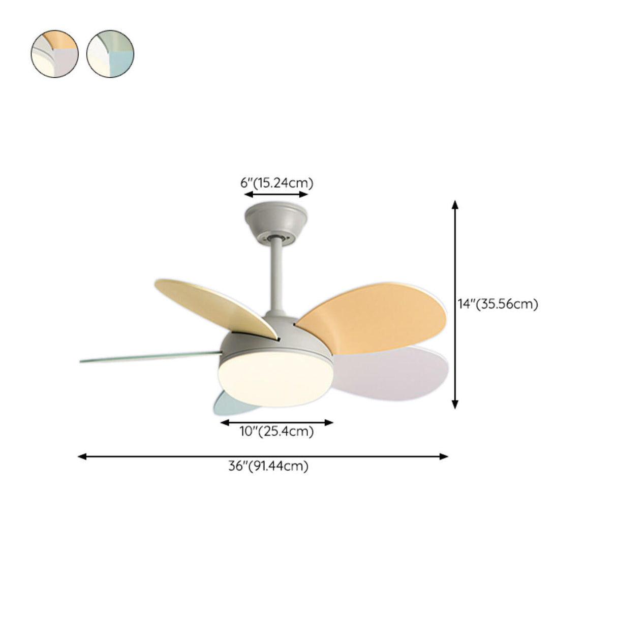 Multicolor Wooden Blades Modern LED Ceiling Fan Light Image - 22