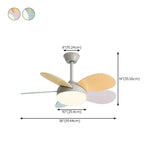 Multicolor Wooden Blades Modern LED Ceiling Fan Light Image - 22