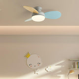 Multicolor Wooden Blades Modern LED Ceiling Fan Light Image - 4