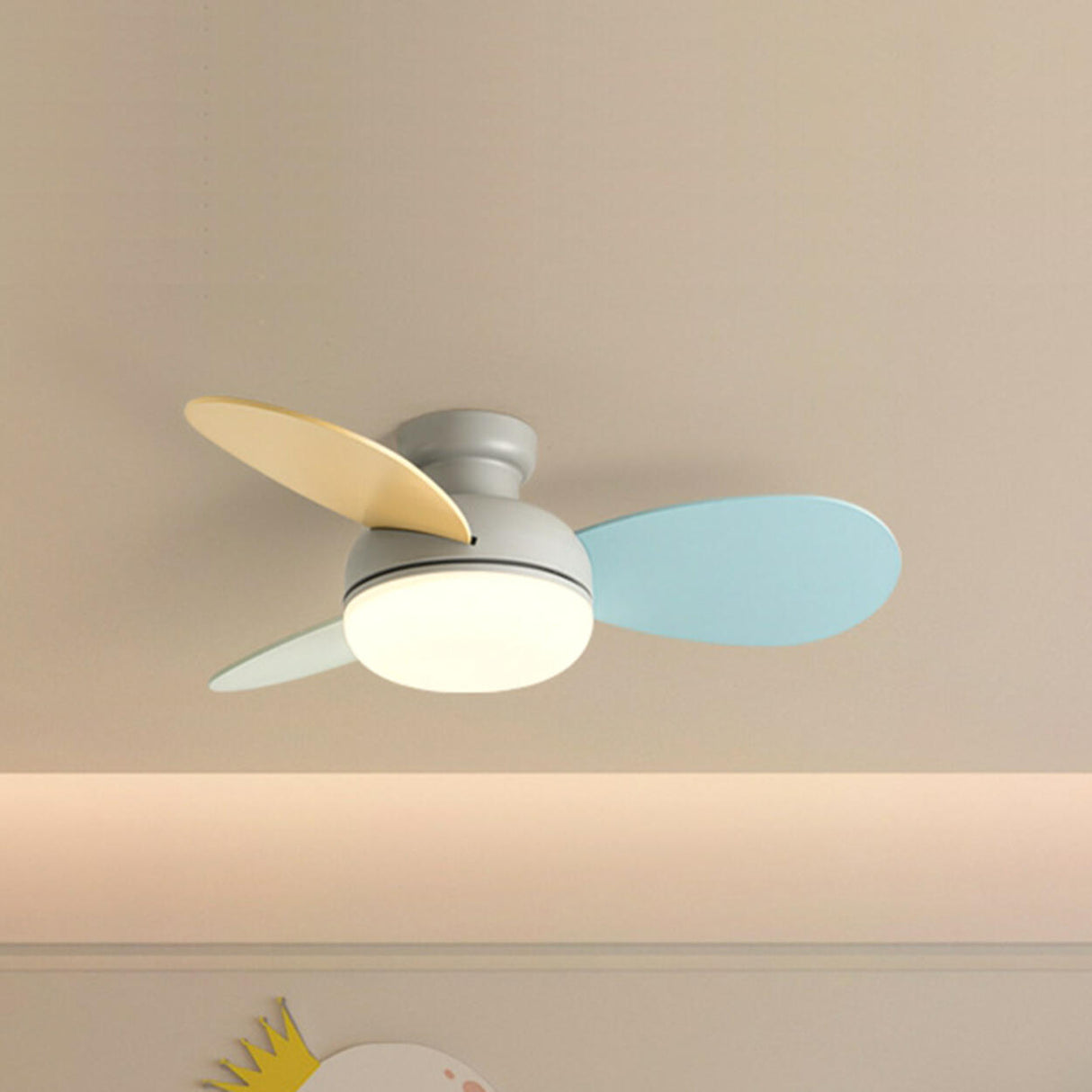 Multicolor Wooden Blades Modern LED Ceiling Fan Light Image - 9