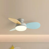 Multicolor Wooden Blades Modern LED Ceiling Fan Light Image - 9