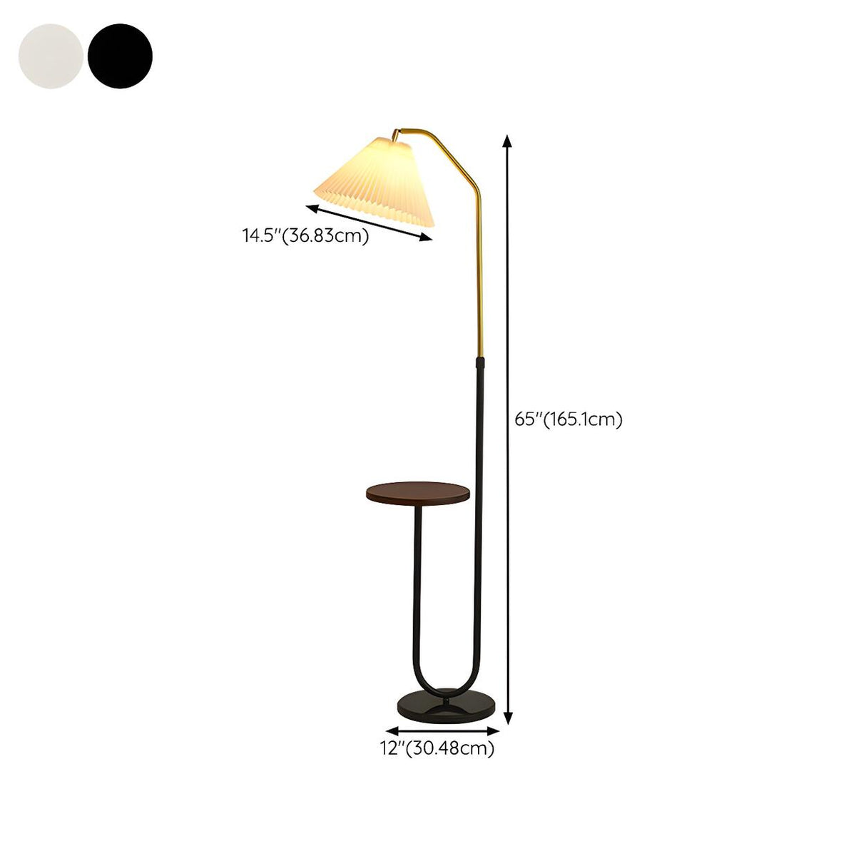 Multifunctional Bedside Cone Floor Lamp with Side Table 