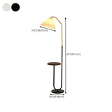 Multifunctional Bedside Cone Floor Lamp with Side Table #size