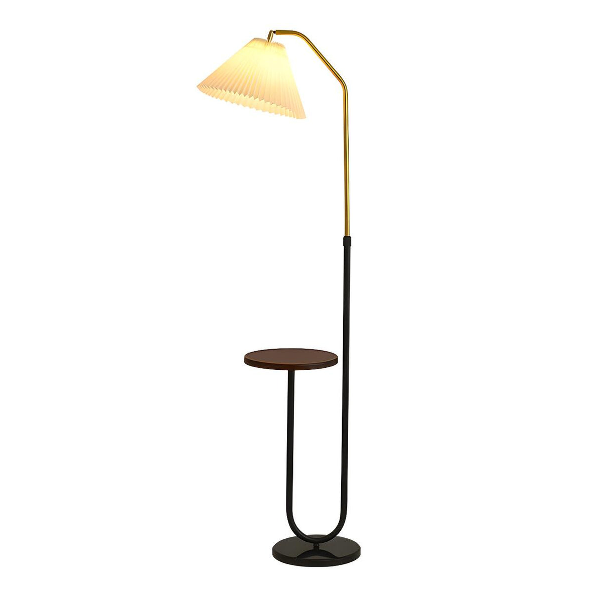 Multifunctional Bedside Cone Floor Lamp with Side Table Image - 5