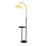 Multifunctional Bedside Cone Floor Lamp with Side Table Image - 5