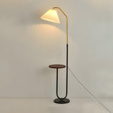 Multifunctional Bedside Cone Floor Lamp with Side Table Image - 7