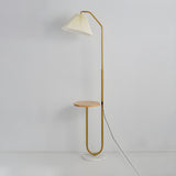 Multifunctional Bedside Cone Floor Lamp with Side Table Image - 8