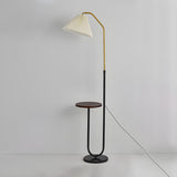 Multifunctional Bedside Cone Floor Lamp with Side Table Image - 9