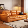 Multifunctional Black Queen Size Leather Futon Sofa Image - 11