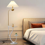 Multifunctional White Pagoda Floor Lamp with Shelves Image - 3