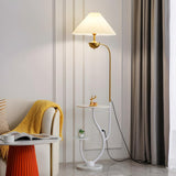 Multifunctional White Pagoda Floor Lamp with Shelves Image - 5