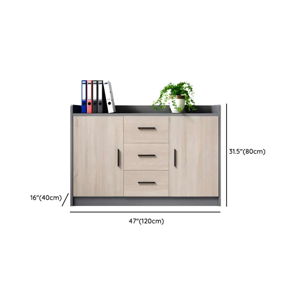 Multifunctional Wood Natural Storage Cabinet with Shelves Image - 10