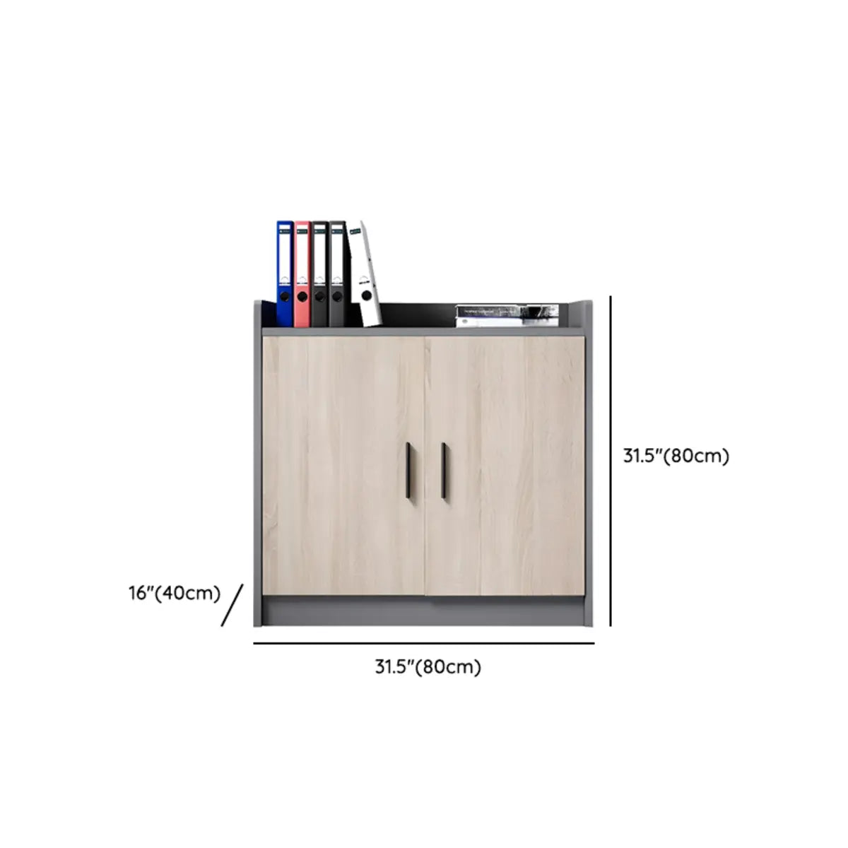 Multifunctional Wood Natural Storage Cabinet with Shelves Image - 11