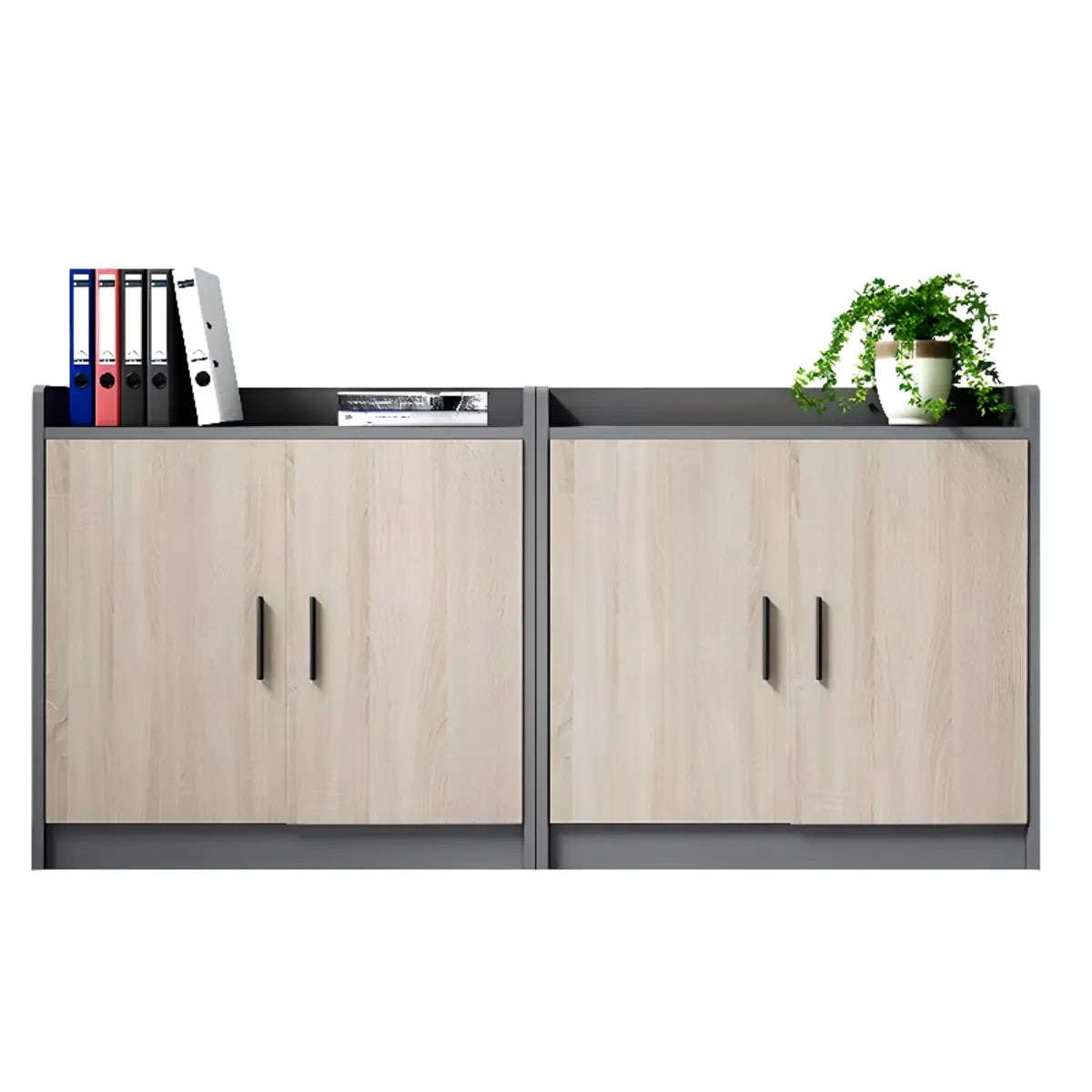 Multifunctional Wood Natural Storage Cabinet with Shelves Image - 4