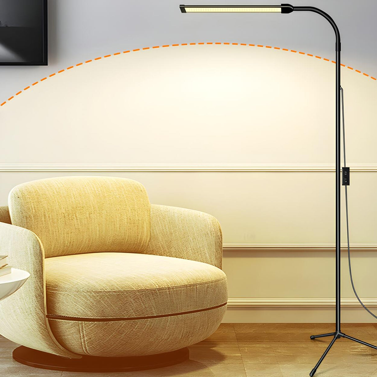 Music and Reading Adjustable Rectangle LED Floor Lamp Image - 4