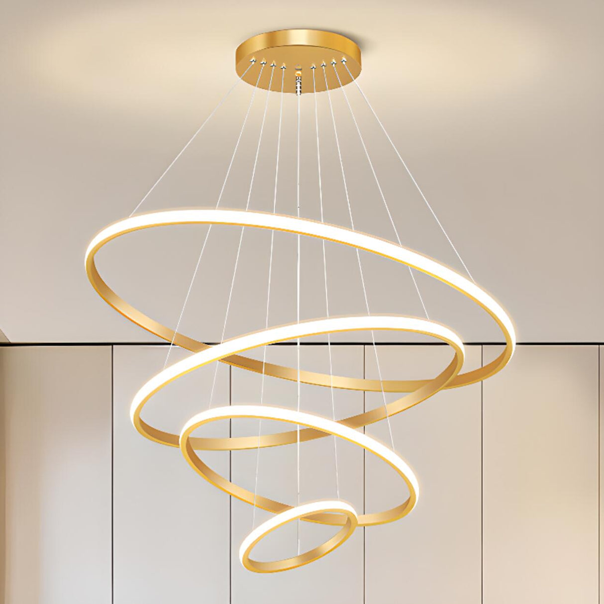 Mutiple Ring Lights Modern Spiral LED Chandelier Image - 17