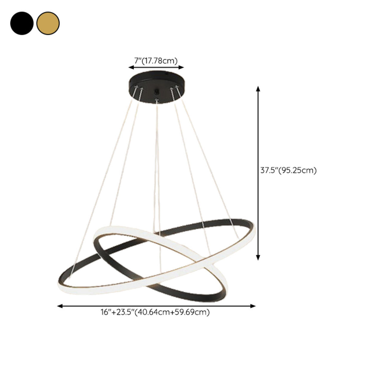 Mutiple Ring Lights Modern Spiral LED Chandelier 