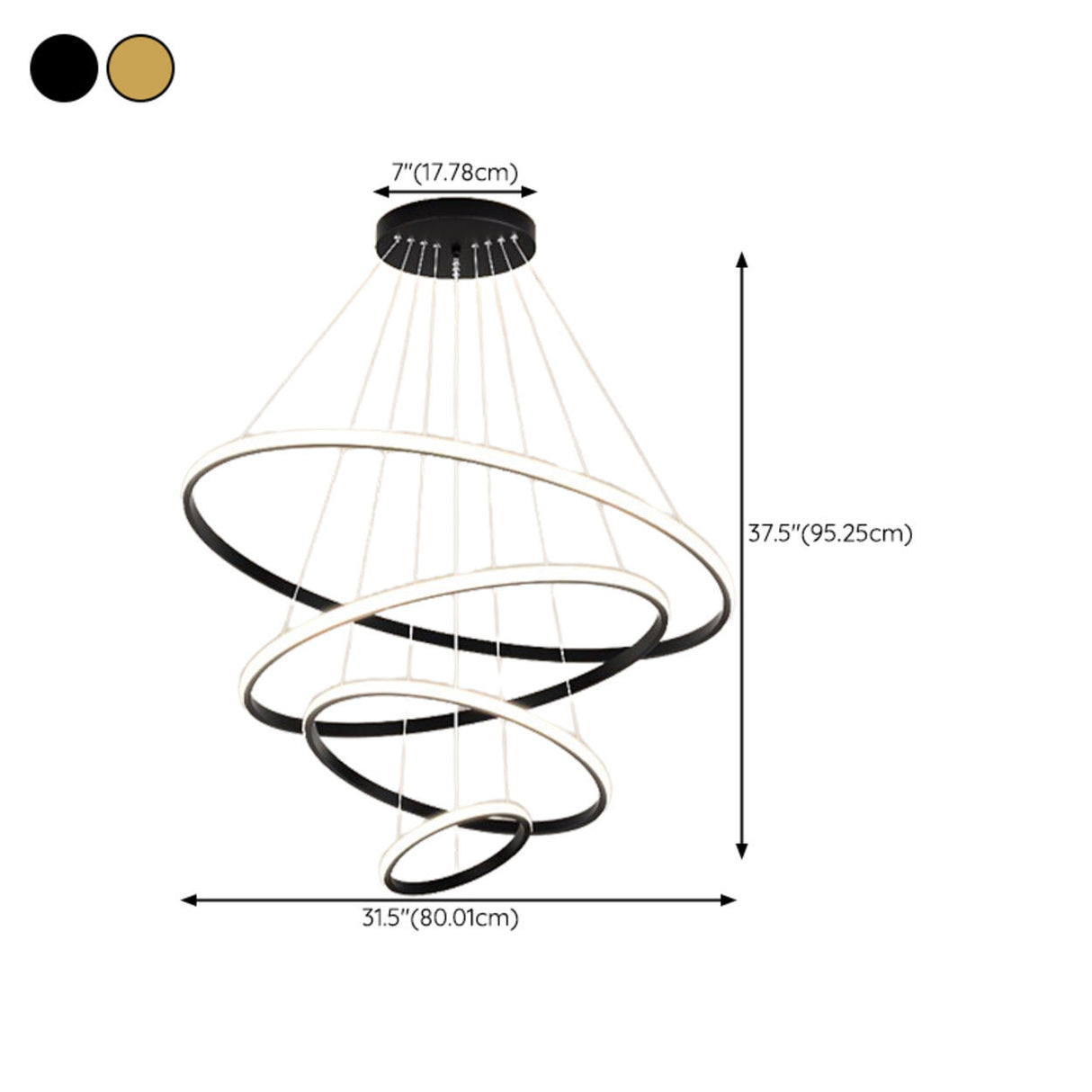 Mutiple Ring Lights Modern Spiral LED Chandelier Image - 21