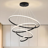 Mutiple Ring Lights Modern Spiral LED Chandelier Image - 4