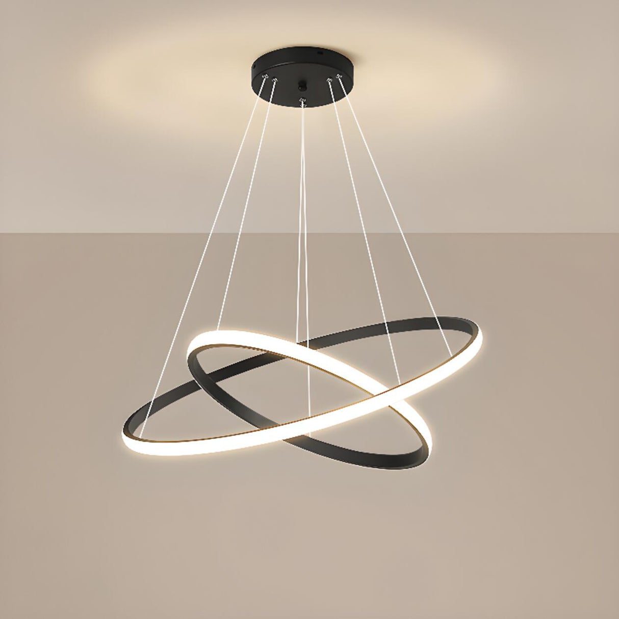 Mutiple Ring Lights Modern Spiral LED Chandelier Image - 6