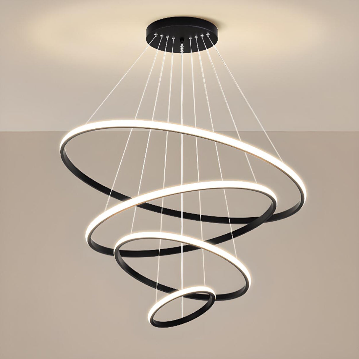 Mutiple Ring Lights Modern Spiral LED Chandelier Image - 8