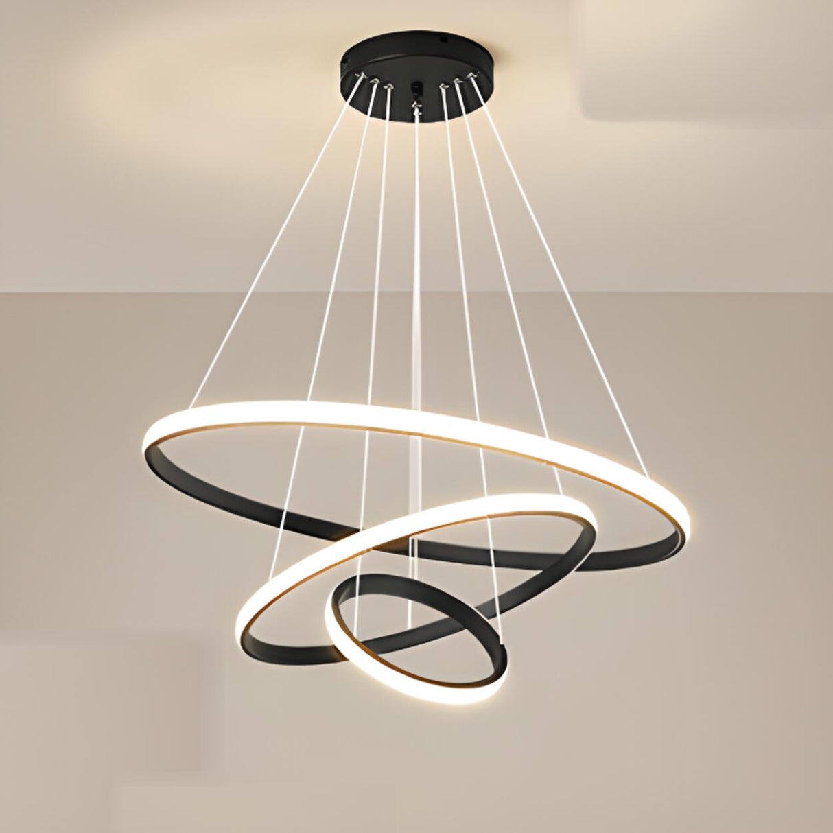 Mutiple Ring Lights Modern Spiral LED Chandelier Image - 9