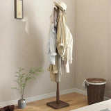 Narrow Walnut Wood Tree Coat Rack with Hooks and Storage Image - 8