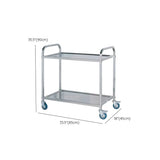 Narrow Width Stainless-Steel Three Shelves Utility Cart Image - 10