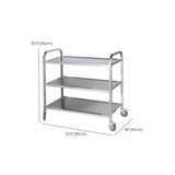 Narrow Width Stainless-Steel Three Shelves Utility Cart Image - 11