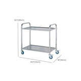 Narrow Width Stainless-Steel Three Shelves Utility Cart Image - 12