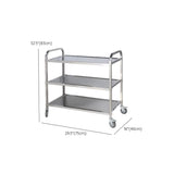 Narrow Width Stainless-Steel Three Shelves Utility Cart Image - 13