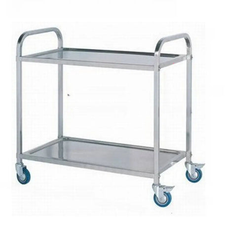 Narrow Width Stainless-Steel Three Shelves Utility Cart Image - 2