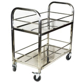 Narrow Width Stainless-Steel Three Shelves Utility Cart Image - 5