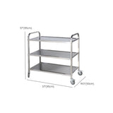 Narrow Width Stainless-Steel Three Shelves Utility Cart Image - 9