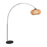 Natural Adjustable Woven Dome Shade Arc Floor Lamp Image - 3