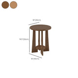 Natural and Lamp Round Wood Chairside Table with Shelf #size