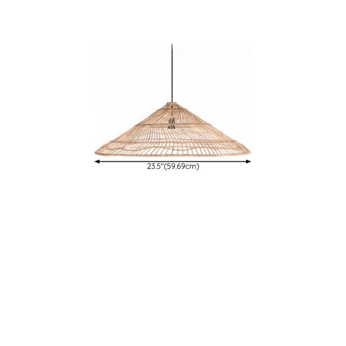 Natural Asian Cone Rattan Wood Color Pendant Light Image - 10