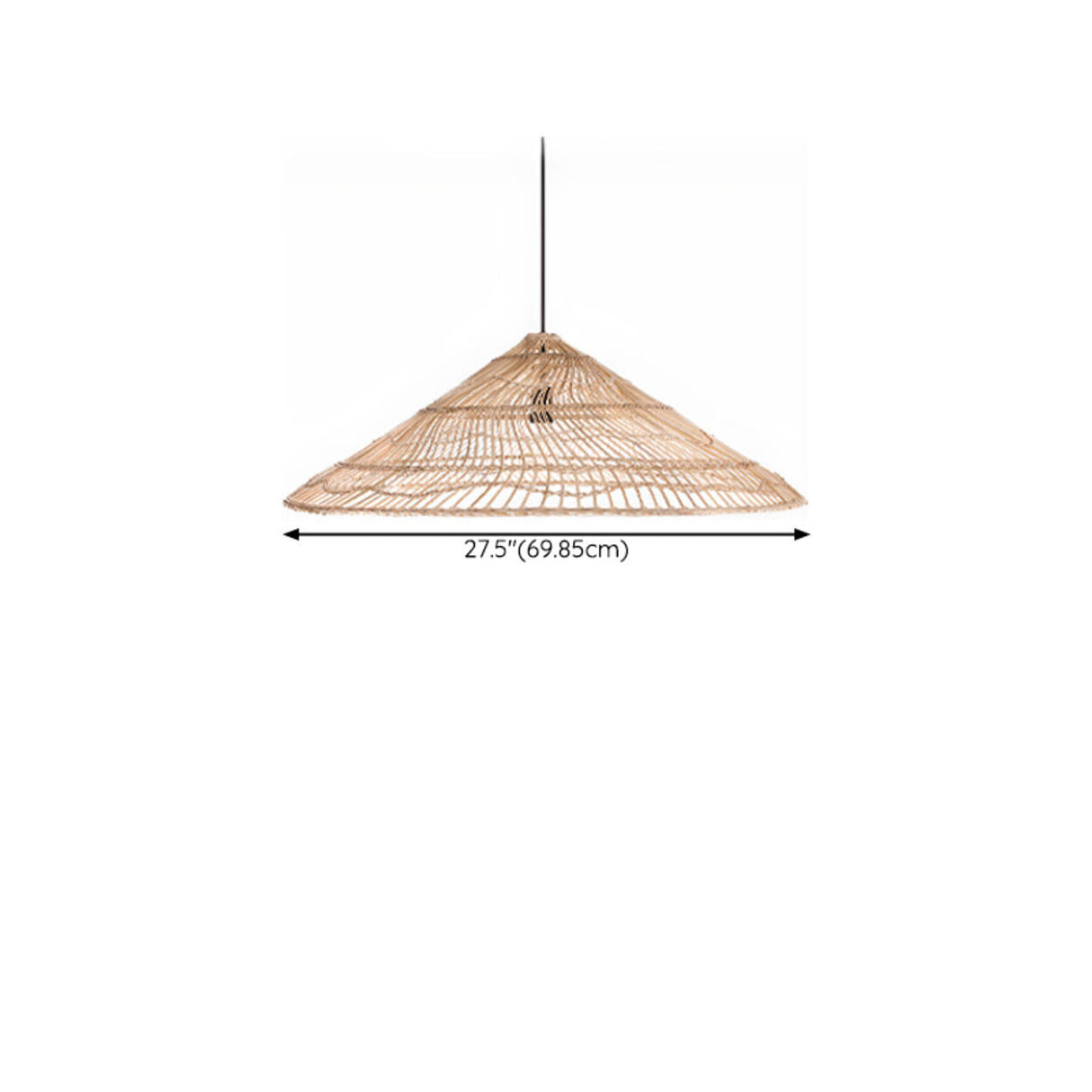 Natural Asian Cone Rattan Wood Color Pendant Light Image - 11