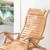 Natural Bamboo Wood Rocking Chair with Track Arms Image - 7