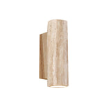 Natural Beige Rectangular Stone Bedside Wall Sconce Image - 10