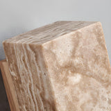 Natural Beige Rectangular Stone Bedside Wall Sconce Image - 17