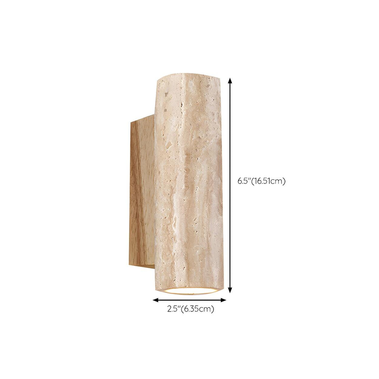 Natural Beige Rectangular Stone Bedside Wall Sconce Image - 20