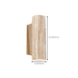 Natural Beige Rectangular Stone Bedside Wall Sconce Image - 20