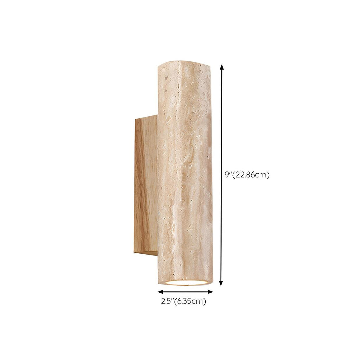 Natural Beige Rectangular Stone Bedside Wall Sconce Image - 22