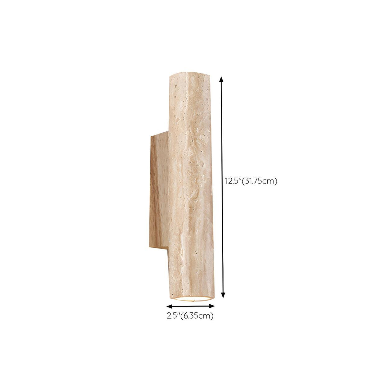 Natural Beige Rectangular Stone Bedside Wall Sconce Image - 23