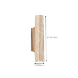 Natural Beige Rectangular Stone Bedside Wall Sconce Image - 23