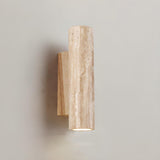 Natural Beige Rectangular Stone Bedside Wall Sconce Image - 3