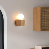 Natural Beige Square Stone Bedside LED Wall Sconce Image - 6