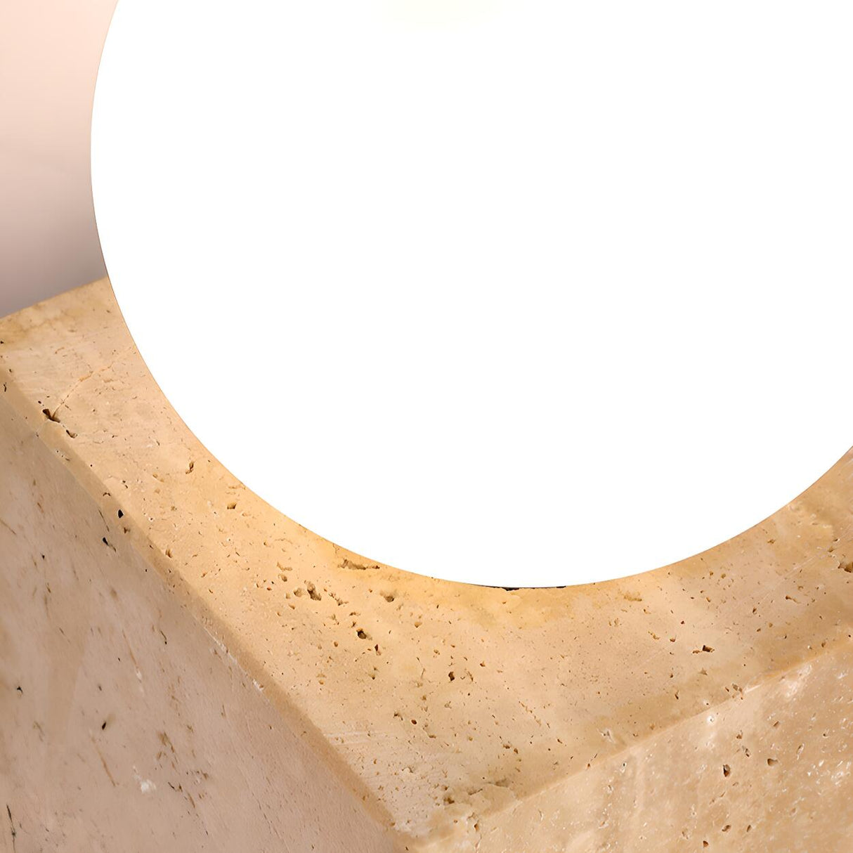 Natural Beige Square Stone Bedside LED Wall Sconce Image - 9